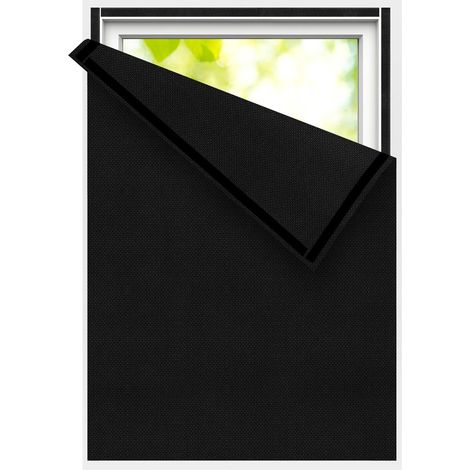 Verdunkelungsvorhang, bohrfreier Verdunkelungsvorhang, hitzebeständiger Verdunkelungsrollo aus Leinenstoff, zuschneidbares Thermorollo (Meterware) für Reisen, Schlafzimmer, Büro, Dachfenster und Wohnf (1/5)