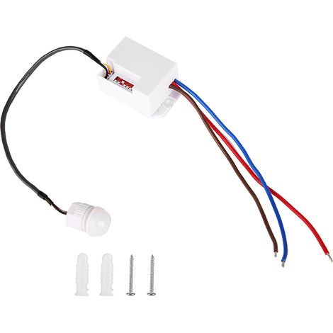 Mini interrupteur inductif de mouvement infrarouge PIR, réglable, haute sensibilité, temporisation, 110-240V (1/5)