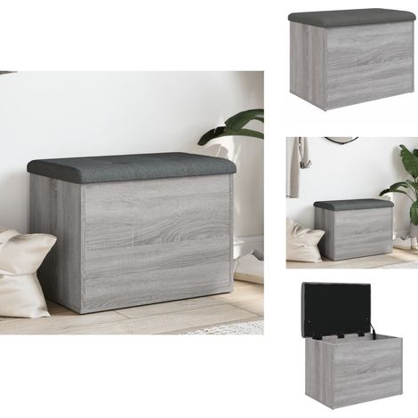 Banc de rangement sonoma gris 62x42x45 cm bois d'ingénierie - Banc Coffre - Banc Rangement - Banc Entrée - Meuble Rangement - Mobilier Intérieur (1/5)