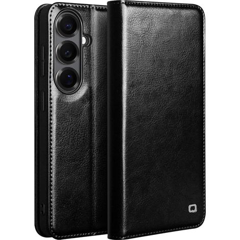 Qialino Lederhülle für Samsung Galaxy S26, Schwarz (1/5)