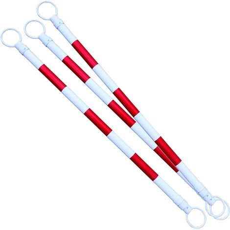 Barra di sicurezza leggera, palo di collegamento telescopico in plastica per cono stradale, palo di collegamento per cono stradale con pellicola riflettente (3 pezzi)