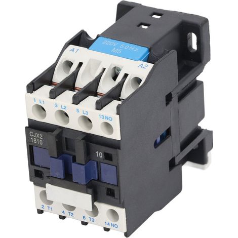 Contacteur électrique 220 V 18 A CA normalement ouvert, contact en alliage d'argent, vis M5, CJX2-1810 (1/5)