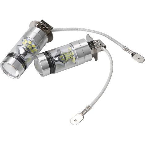 2 Pièces Ampoules LED H3 6000K 100W Haute Puissance 20-SMD pour Feux de Brouillard et DRL (1/5)