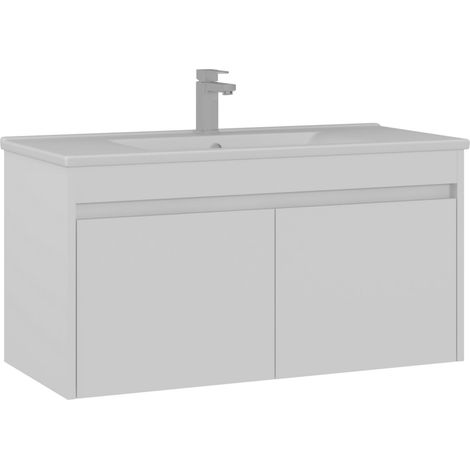 Mobile lavabo "Side 100 v3" - 100 x 45 x 52 cm - Bianco opaco (1/3)