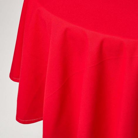 HOMESCAPES Red Cotton Round Tablecloth 180 cm