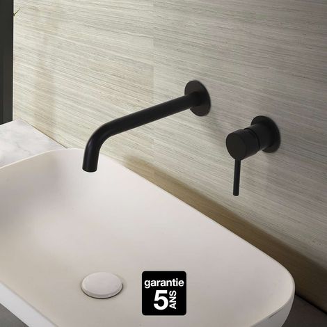 Robinet Mitigeur Lavabo Encastré Salle de Bain noir mat – Anti-Calcaire – Design moderne - ETNA IMEX (1/3)