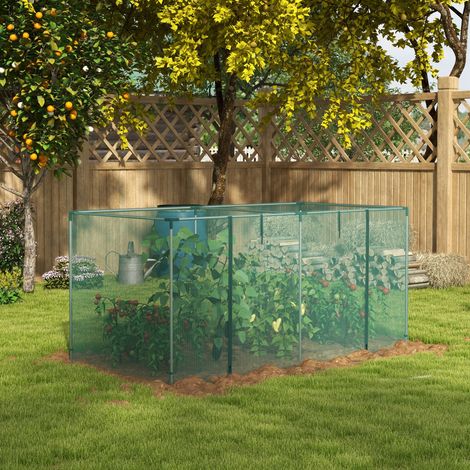 Serre de jardin cage de culture pour de plantes jardin porte zippée tubes en acier galvanisé 240 x 120 x 110 cm vert