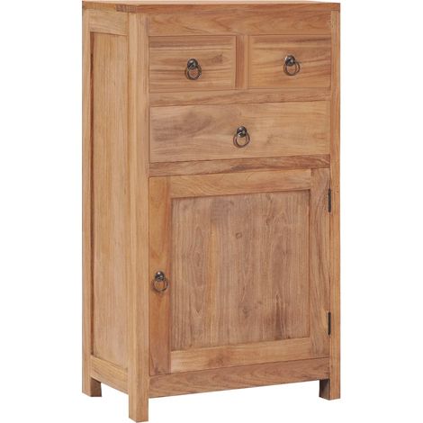 Credenza cassettiera cassettiera mobile contenitore organizer cucina soggiorno soggiorno 50 x 30 x 90 cm legno massello di teak marrone 020029584