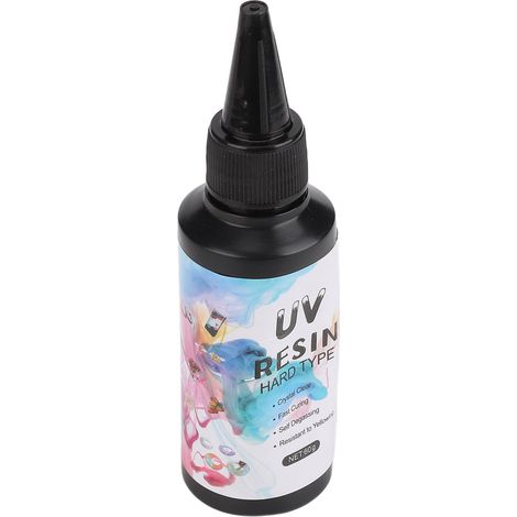 UV-Harz, handbearbeitet, transparent, vergilbungsbeständig, schnellhärtend, klarer UV-Klebstoff für Bastelarbeiten und Dekorationen, 60 g (1/5)