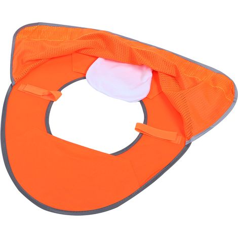 Protection Cervical pour Casque de Sécurité - Visière Anti-UV et Ventilation Optimisée - Polyester Respirant et Réflecteur - Couleur Orange - Unité - Adaptable à Toutes Marques (1/5)