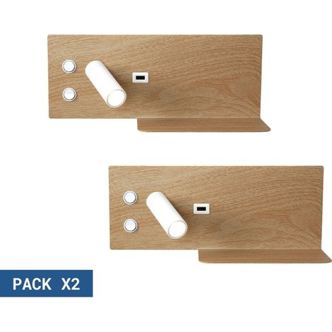 Pack x 2 - Wandspot KERTA + indirekte Lichtquelle mit USB