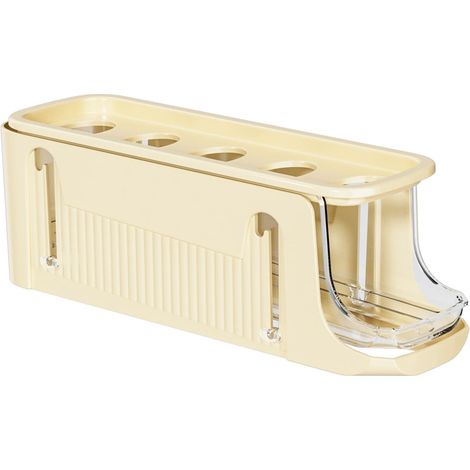 Rack À Œufs Rétractable - Pour Porte Latérale De Réfrigérateur - Capacité 12 Œufs - Plastique Écologique - Dimensions Réglables 28 x 9,5 à 15 x 8,5 cm - 1 Pièce (1/2)