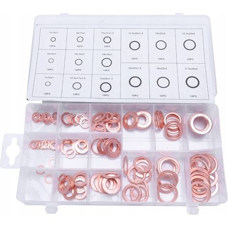 Silber Kupferunterlegscheiben Set 150 Stück Sortierer S10543 (1/5)