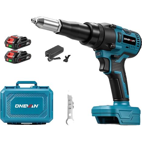 Pistolet à rivets électrique, fonctionnement sans fil, compatible avec batterie 18V, 2 Ensemble de Batteries (1/2)
