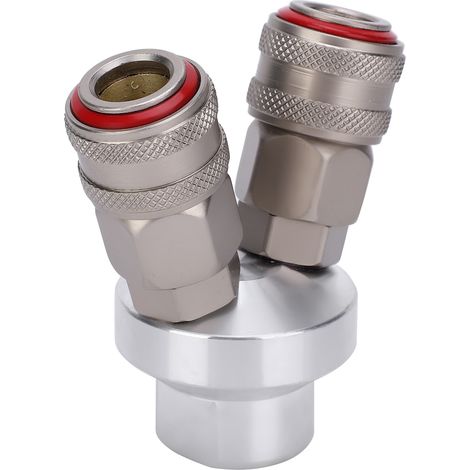 Raccord Rapide Pneumatique 2 Voies Chromé en Acier Carbone Filetage G1/4 Pouce (1/5)
