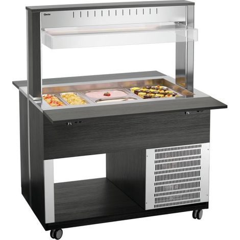 Chariot buffet inox réfrigéré 3 x GN x 1/1 (P)200 mm, 340 W, 220 V - MONO