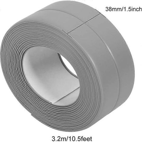 Ruban adhésif d'étanchéité imperméable, ruban adhésif d'étanchéité auto-adhésif pour cuisine ou salle de bain (38 mm x 3,2 m - Gris) (1/5)