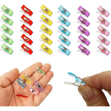 Pinces à tissu, lot de 30, alternative aux épingles pour maintenir les couches de tissu ensemble, maintenir fermement les coutures du tissu ensemble, machine à coudre (1/4)