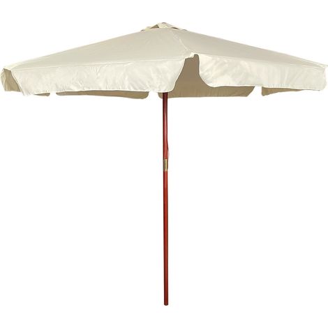 OMBRELLONE TONDO IN LEGNO Ø 250 cm - palo mm 38 - 6 stecche - bianco - LIF