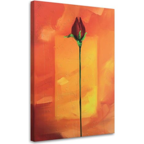 Tableau sur toile Rose rouge fleur nature 70x100 (1/5)