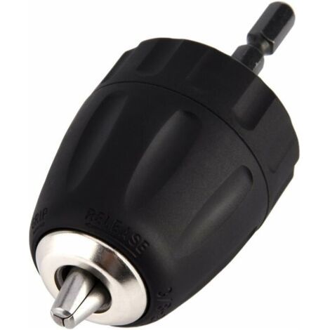 0.8-10mm 3/8"-24UNF Mandrin Porte Foret sans Clé avec Porte Douille Hexagonale 1/4" Accessoires pour Perceuse (1/5)