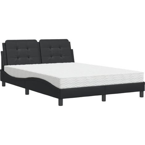 Estructura de cama sin colchón Zadar cuero sintético negro 120x200 cm vidaXL (1/5)