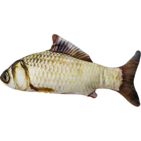 Irovami Poisson en peluche réaliste, jouet à mâcher interactif et amusant pour chat/chaton, jouet à l'herbe à chat (1/5)
