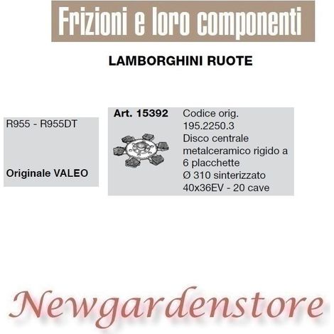 Disco central 40x36EV 20cave tractor R955 DT Valeo 15392 LAMBORGHINI RUEDAS