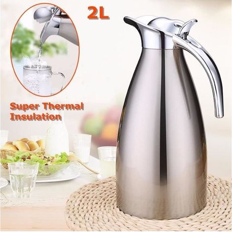 Bouteille Thermos Isotherme - Inox - 2000ML - Chaud et Froid - Facile à Nettoyer - Mixte