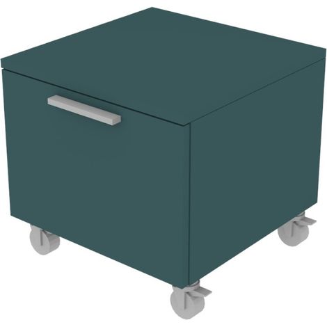 Cassettiera con ruote - Design moderno per cameretta e ufficio - Verde Petrolio (1/5)