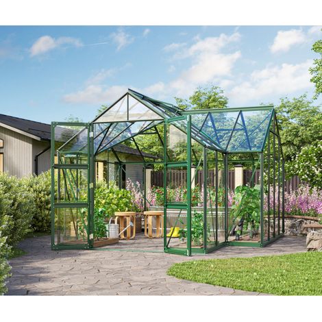 Vitavia Gewächshaus "Campus", smaragd grün, 3 mm ESG