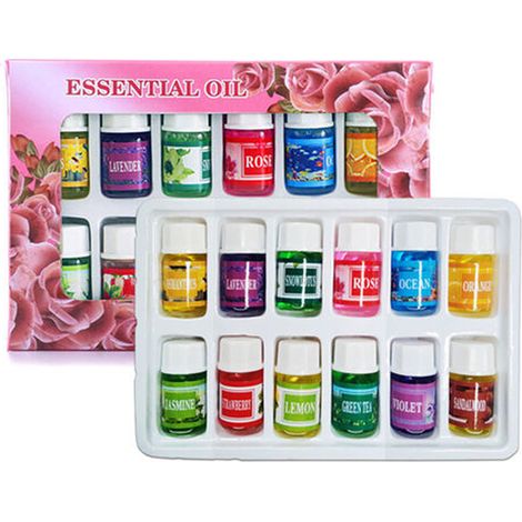 Huile essentielle d'aromathérapie 3 ml pour humidificateur, soulagement de la douleur et du stress, coffret cadeau de 12 huiles essentielles aromatiques multicolores (1/5)