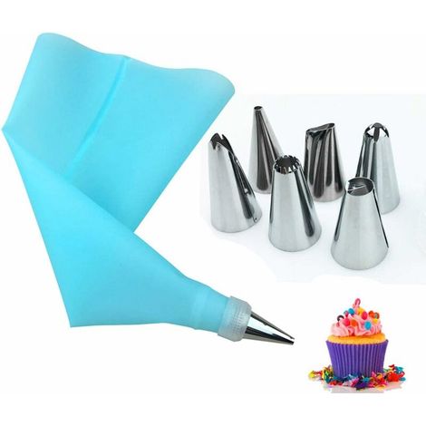8pcs Douilles Pâtisserie, Poche à Douille Accessoires de Décoration en Acier Inoxydable 304 Décoration de Gâteaux pour Tarte, Biscuit, Pâtisserie, Bonbon, Gâteau, Cupcakes et Cookies, (1/5)