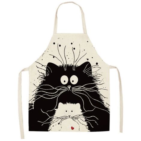 Tablier de Chat Mignon, Tablier de Cuisine en lin pour Barbecue, Cuisine et Peindre, pour Homme et Femme, Cadeau pour Papa et Maman (1/5)