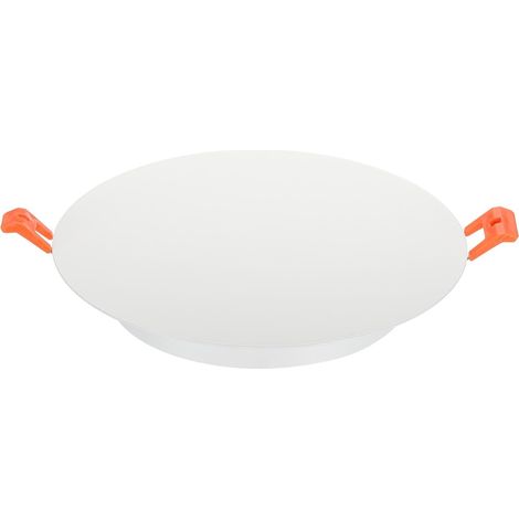 Lot de 1 plaque de plafond à ressort en métal de 16 cm, garniture murale encastrée, panneau décoratif avec boucle pour ouvertures de plafond à trou rond de 12,4 à 16 cm, blanc mat (1/5)
