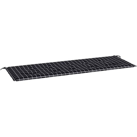 Coussin de banc de jardin carreaux noir 150x50x4cm tissu oxford (1/5)