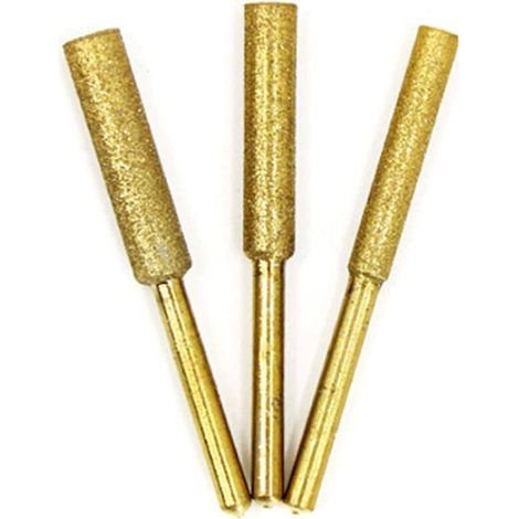 Lot de 8 limes électriques pour tronçonneuse – affûteuse diamantée plaquée titane, haute dureté et précision (1/5)