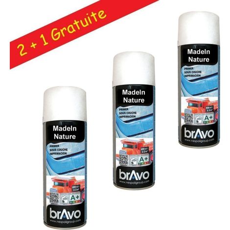 Lot Aérosol Primaire Peinture, Bombe en Spray de 400 ml, Sous Couche Peinture pour Surfaces Plastiques - Lot de 3. (1/5)
