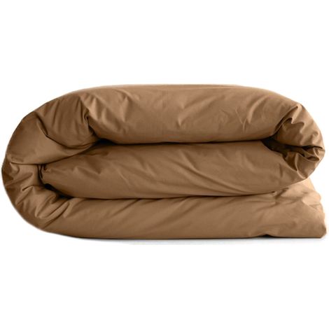 Housse de couette uni percale de coton MANOIR 240x220 cm (1/5)