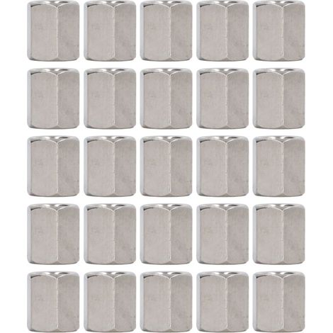 Dado di accoppiamento esagonale M8x1, 25 pezzi, lunghezza 15 mm, connettore per barra filettata in acciaio inox 304 per bulloni, prigionieri, viti per macchine, 20 pezzi (1/5)