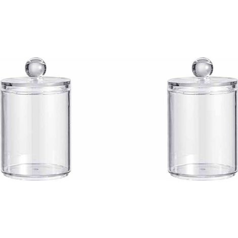 2 Pièce Porte Coton Tige, Distributeur Coton, Boite Rangement Tige avec Couvercle, étanche à la poussière et à lhumidité, pour Salon, Chambre coucher, Salle de Bain