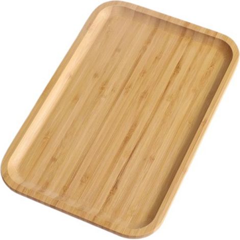 Plateau Repas Bois, 30×20×2cm Tableau de Service Bambou (1/5)