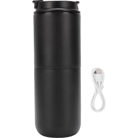 Cafetière électrique avec moulin 350ML Machine à piles rechargeable sans fil Tasse semi-automatique pour bureau de camping Noir (1/5)