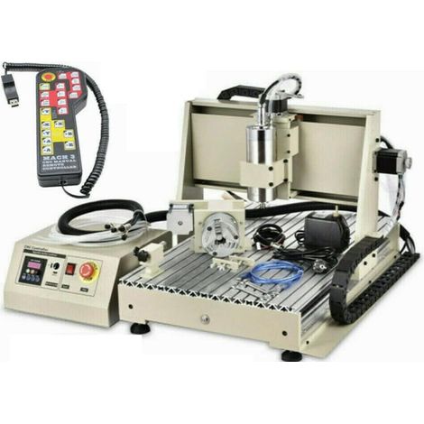 CNC 6040 Fraiseuse en métal avec 4 axes USB 1,5 kW Machine à graver Routeur Outil de gravure DIY Mini fraiseuse pour métal, bois, verre, pierre (1/5)