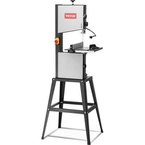 Scie à Ruban d'Établi avec Support, 245 mm, 2 Vitesses 506/920 tr/min, 370 W, Hauteur Coupe 160 mm, Longueur de Lame Scie 1832 mm, Guide, Jauge à Onglet, pour Travail Bois, Aluminium, Plastique (1/5)