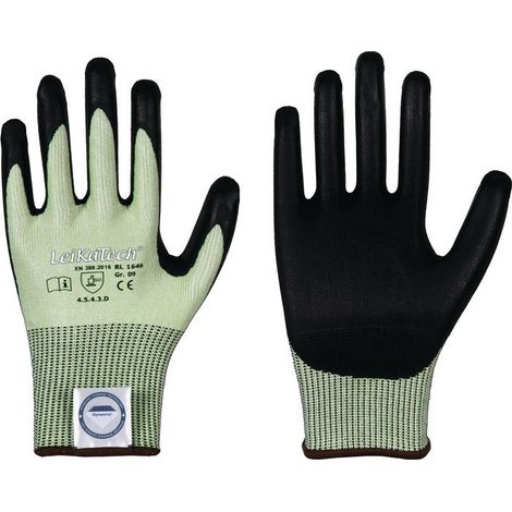 Guanti antitaglio LeiKaTech® 1646 taglia 11 verde/nero EN 388 PPE II (Per 12)