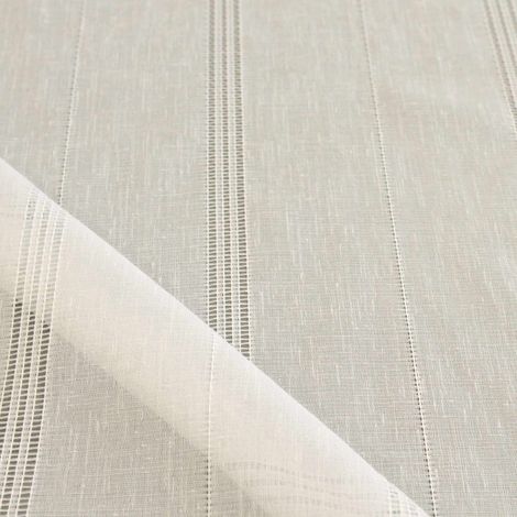 Tissu voile à rayures point du jour Blanc 60 cm