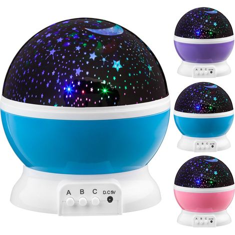 LED Sternenlicht, 360° Sternenlicht Projektor Sterne Einschlafhilfe Baby Nachtlicht für Kinder - Blau