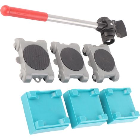 Ensemble de 8 chariots de manutention triangulaires robustes en fer, ABS et PVC, supportant une charge de 200 kg (1/5)