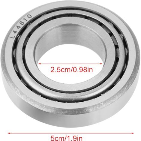 2 Stück L44643 einreihige Hochgeschwindigkeits-Kegelrollenlager, Innendurchmesser 25 mm, Außendurchmesser 50,292 mm, Dicke 14,22 mm (1/5)